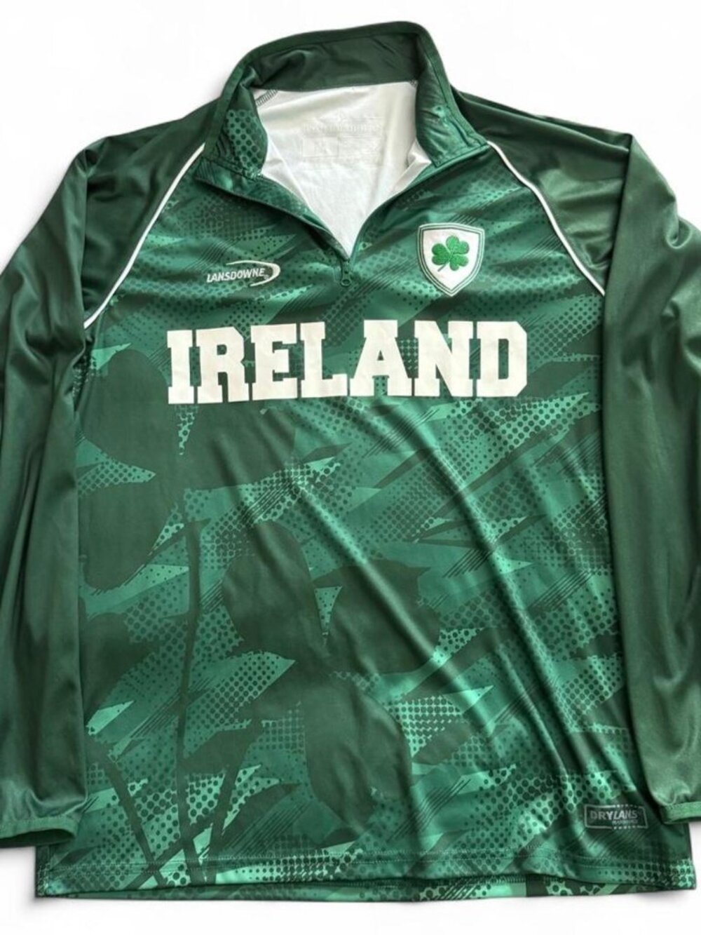 Lansdowne Irish Memories Ireland Shamrock 1/4 Zip Long Sleeve Athletic Pullover
